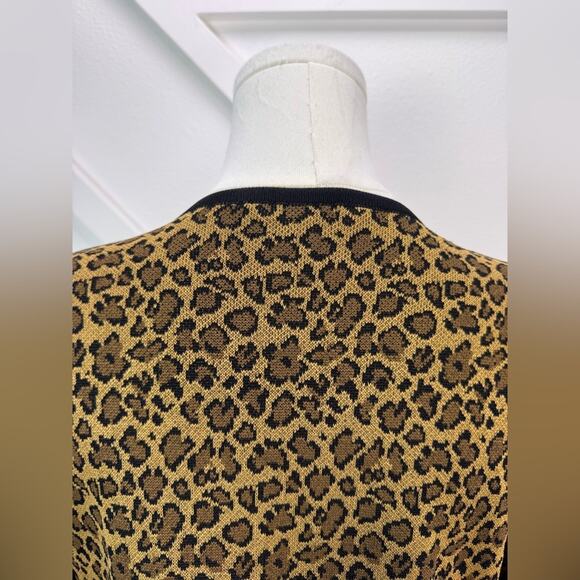 Exclusively Misook Leopard Print Knit Jacket Cardigan Petite Small - Picture 5 of 9